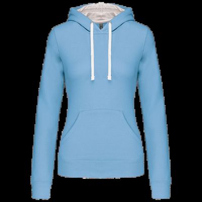 Sudadera de chica con capucha contrastada Sky Blue / White M