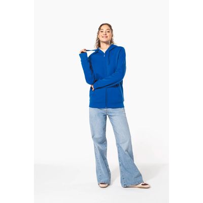 Sudadera capucha y cremallera algodón