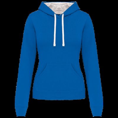 Sudadera de chica con capucha contrastada Light Royal Blue / White M