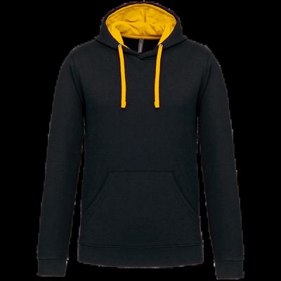 Sudadera clásica con capucha y bolsillo Black / Yellow 3Xl
