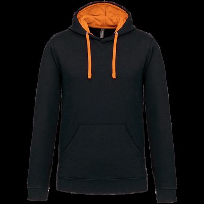 Sudadera clásica con capucha y bolsillo Black / Orange 3Xl