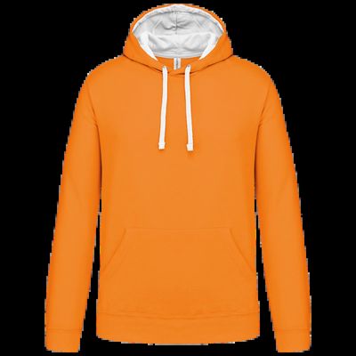 Sudadera clásica con capucha y bolsillo Orange / White L