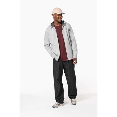 Sudadera capucha y cremallera algodón