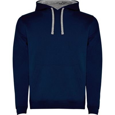 Sudadera con Capucha y Bolsillo Canguro Marino/Gris Vigore 7/8