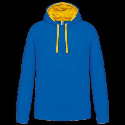 Sudadera clásica con capucha y bolsillo Light Royal Blue / Yellow M