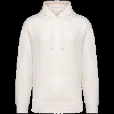 Sudadera orgánica con capucha bolsillo y hombros caídos Ivory M