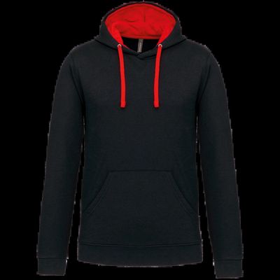 Sudadera clásica con capucha y bolsillo Black / Red Xxl