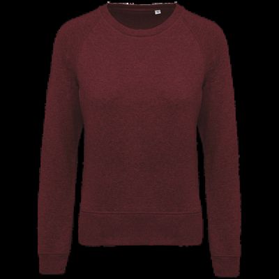 Sudadera algodón orgánico cuello redondo Wine Heather M