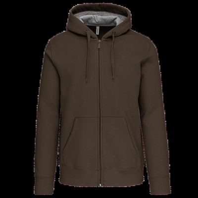 Sudadera capucha y cremallera algodón Dark Khaki M