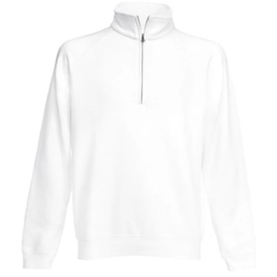Sudadera con cremallera de cuello alto White M