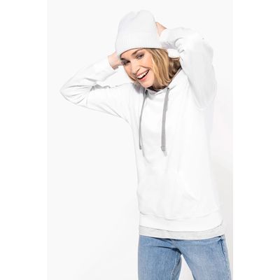 Sudadera de chica con capucha contrastada