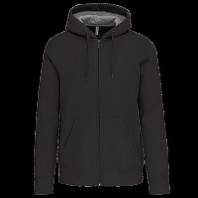 Sudadera capucha y cremallera algodón Dark Grey L