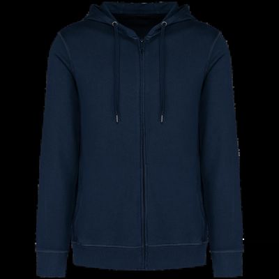Sudadera organic con cremallera y capucha Washed Navy Blue Xxl