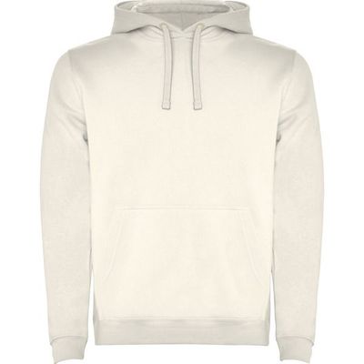 Sudadera con Capucha y Bolsillo Canguro Blanco Vintage 3/4