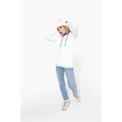 Sudadera de chica con capucha contrastada