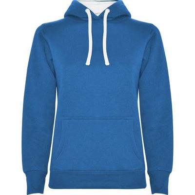 Sudadera Entallada Mujer con Capucha Royal/Blanco Xl