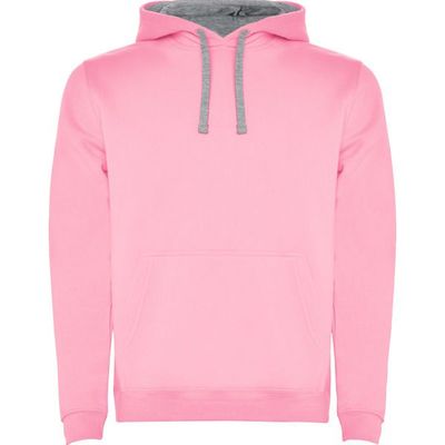 Sudadera con Capucha y Bolsillo Canguro Rosa Claro/Gris Vigore S