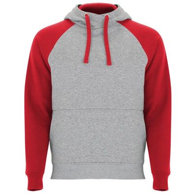 Sudadera unisex bicolor Gris Vigore/Rojo 3/4