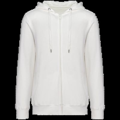 Sudadera organic con cremallera y capucha Washed Ivory Xs