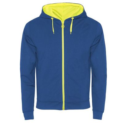 Sudadera con detalles en color flúor Royal/Amarillo Fluor L