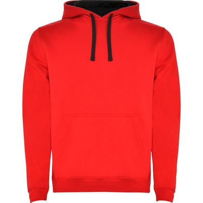 Sudadera con Capucha y Bolsillo Canguro Rojo/Negro Xl