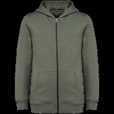 Sudadera infantil con capucha y cremallera Organic Khaki 4/6 Ans