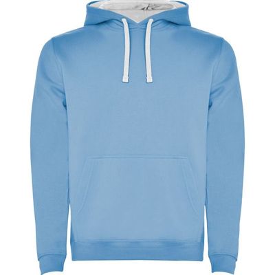 Sudadera con Capucha y Bolsillo Canguro Celeste/Blanco 7/8