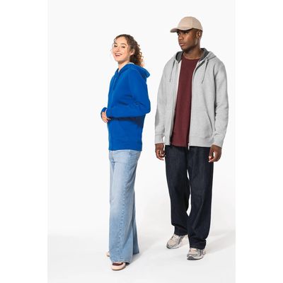 Sudadera capucha y cremallera algodón