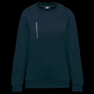 Sudadera unisex con bolsillo a zip Navy / Silver 3Xl