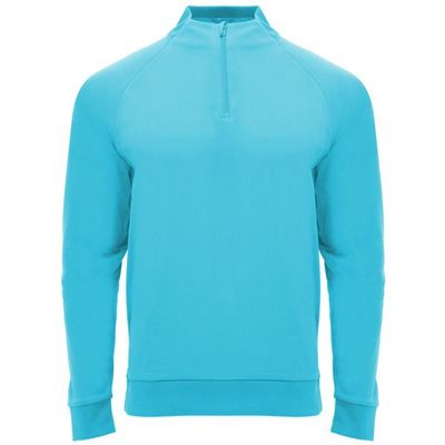 Sudadera cuello con media cremallera Turquesa Fluor 3Xl