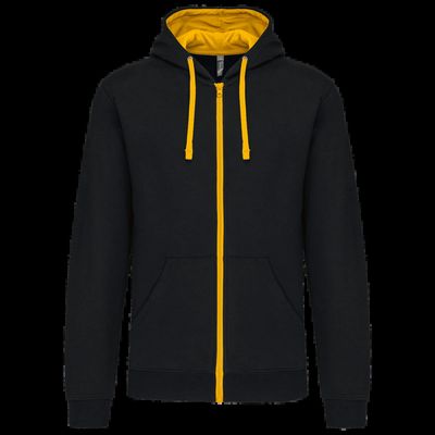 Sudadera Bolsillo con acceso para auriculares Black / Yellow Xs