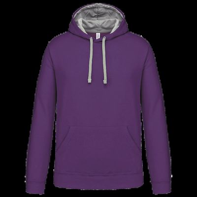 Sudadera clásica con capucha y bolsillo Purple / Oxford Grey Xl