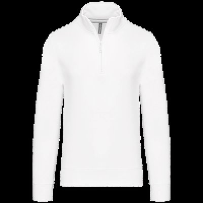 Sudadera 1/4 Cremallera Algodón White L