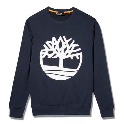 Sudadera de algodón con logotipo en pecho Dark Sapphire / White L