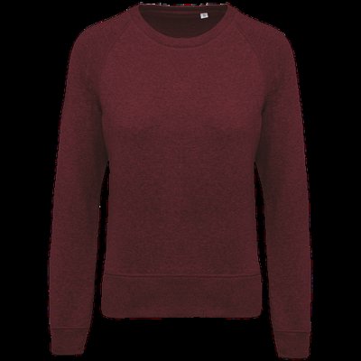Sudadera algodón orgánico cuello redondo Wine Heather M
