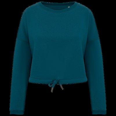 Sudadera algodón orgánico oversize Peacock Green Xs