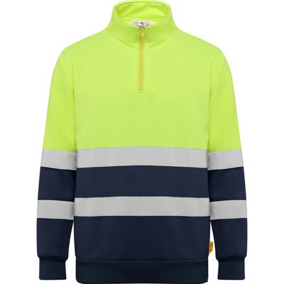 Sudadera Alta Visibilidad Cuello Alto Marino/Amarillo Fluor S