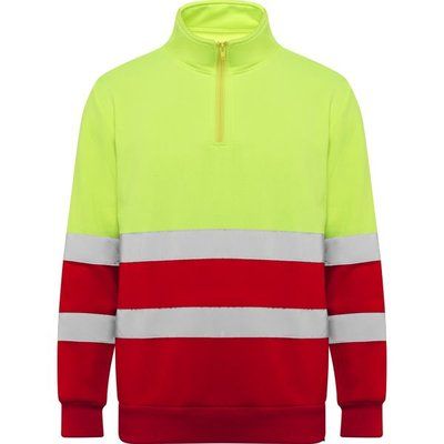 Sudadera Alta Visibilidad Cuello Alto ROJO LABORAL/AMARILLO FLÚOR S