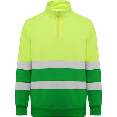 Sudadera Alta Visibilidad Cuello Alto VERDE JARDÍN/AMARILLO FLÚOR XL