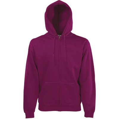 Sudadera básica con cremallera y capucha Burgundy XXL