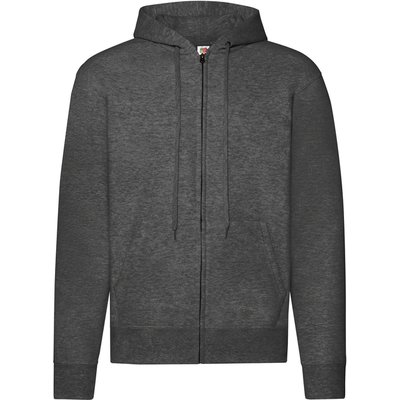 Sudadera básica con cremallera y capucha Dark Heather Grey L