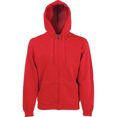 Sudadera básica con cremallera y capucha Red L