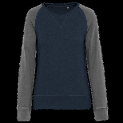 Sudadera bi-color algodón orgánico French Navy Heather / Grey Heather XL