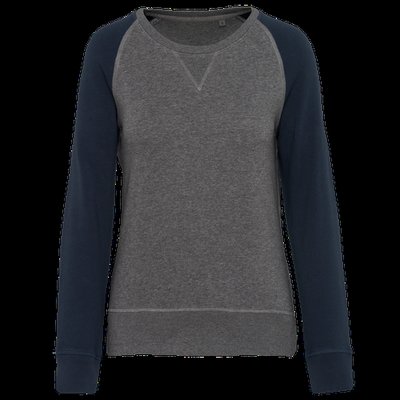 Sudadera bi-color algodón orgánico Grey Heather / Navy XS