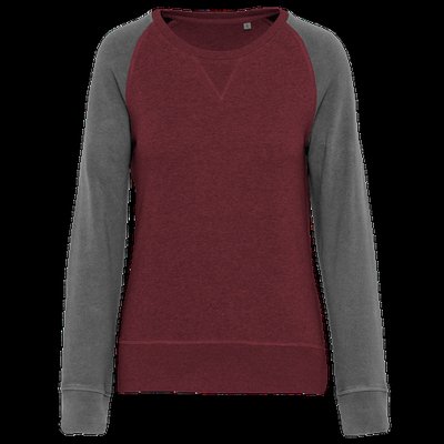 Sudadera bi-color algodón orgánico Wine Heather / Grey Heather XS