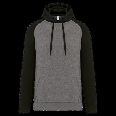 Sudadera bicolor con capucha Grey Heather / Black 3XL