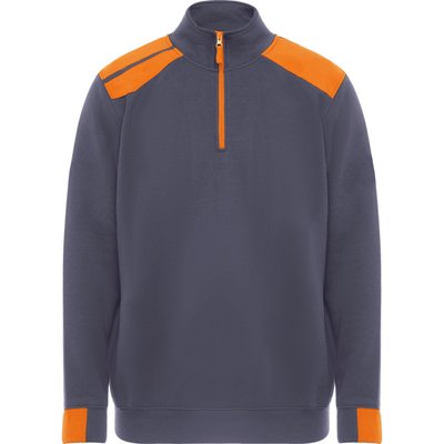 Sudadera Bicolor Cuello Alto Media Cremallera PLOMO/NARANJA 3XL