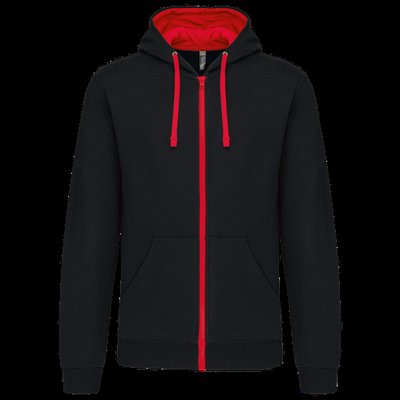 Sudadera Bolsillo con acceso para auriculares Black / Red 3Xl