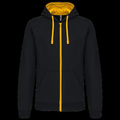 Sudadera Bolsillo con acceso para auriculares Black / Yellow XL