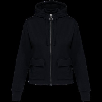 Sudadera con bolsillos delanteros con solapa Black Xl